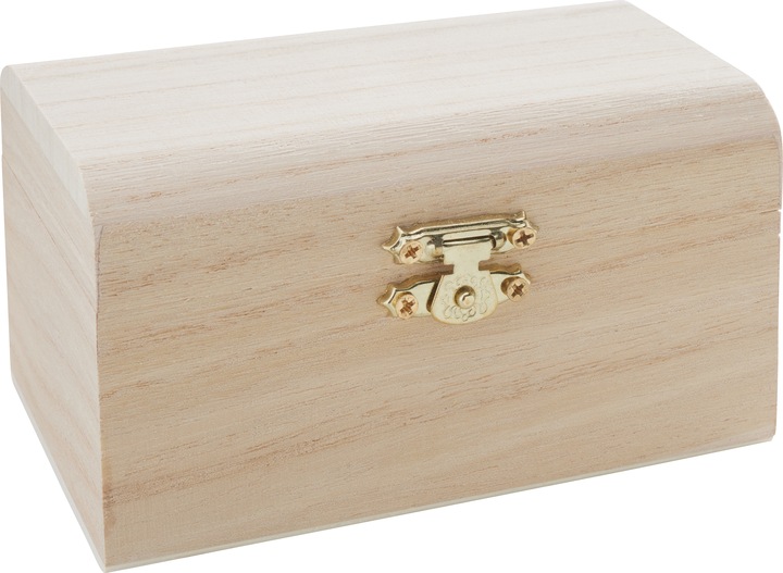 Actual product image VBS Wooden chest, raw wood, 12x8x6,5cm