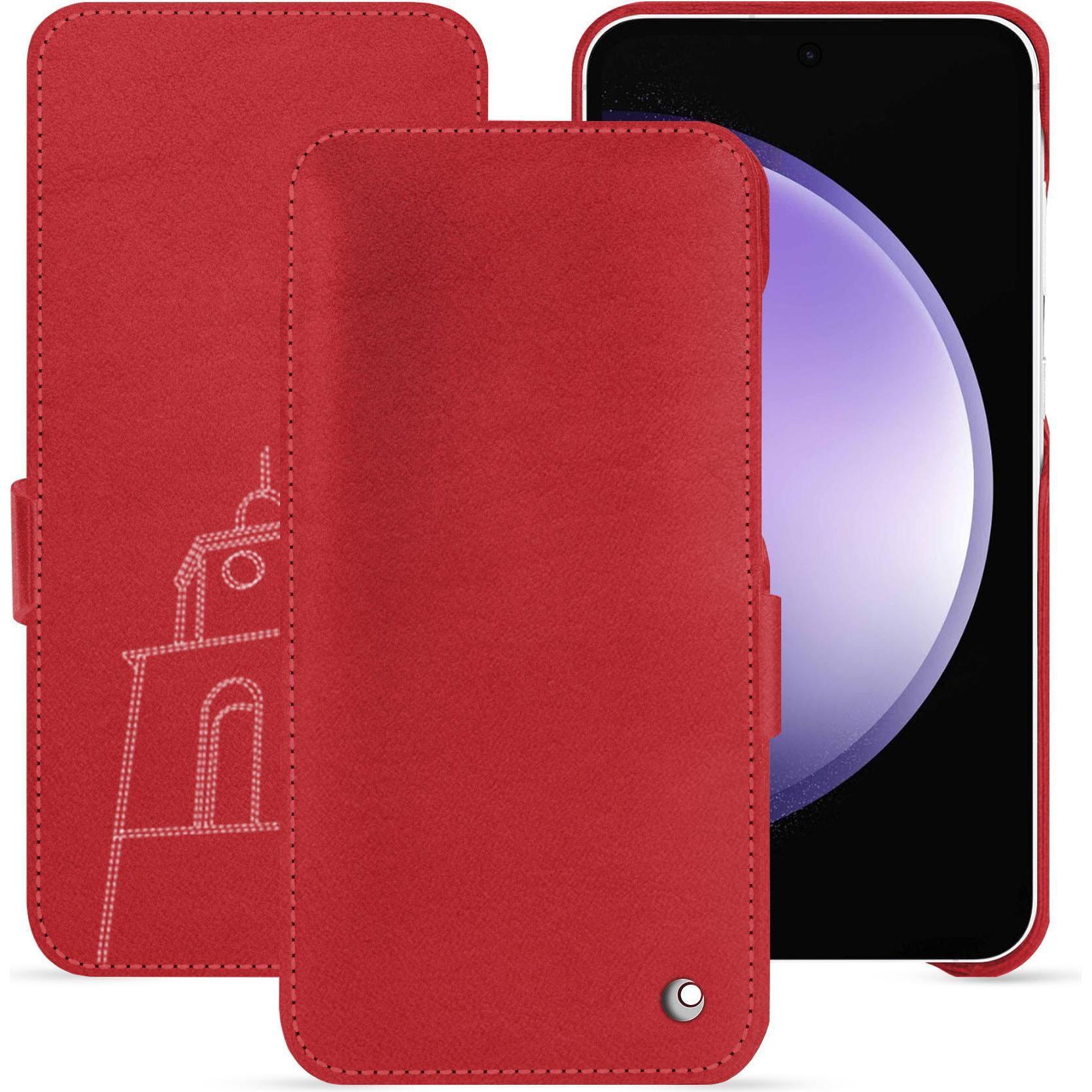 Noreve Coque en cuir à rabat horizontal (Samsung Galaxy S23 FE), Cover smartphone, Rosso