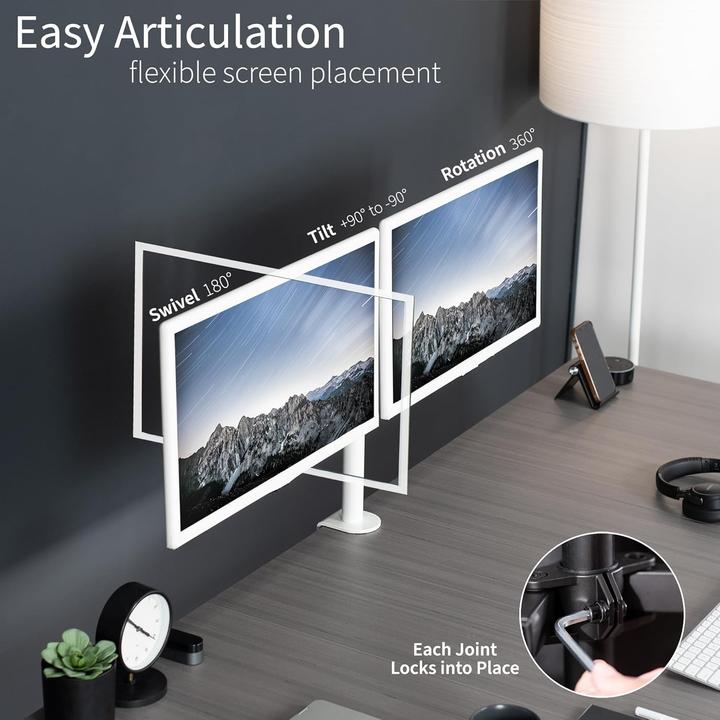 Actual product image Vivo Doppel-Monitor-Tischhalterung für 13-30 Zoll Bildschirme (Table, 30", 10 kg)