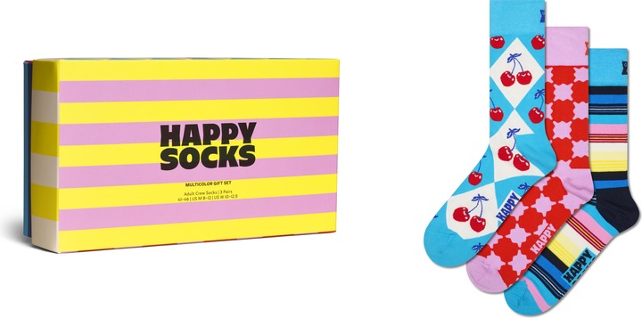 Produktbild Happy Socks Strümpfe CHECKS AND STRIPES Socken 3er Pack (3er Pack, 41 - 46)