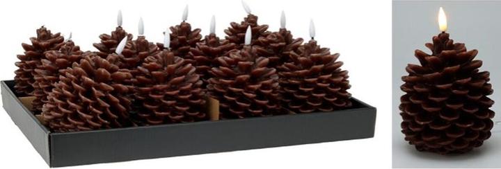 Tector Led wax candle with flame effect in the shape of a pineapple, brown, 13cm