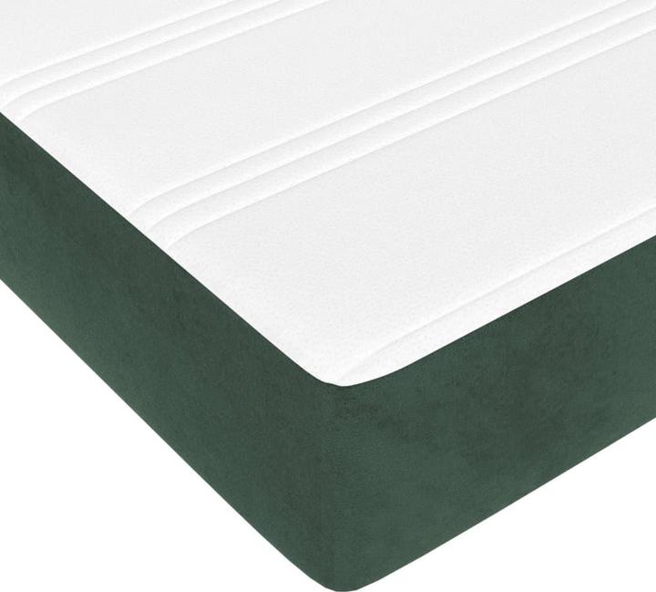 Produktbild vidaXL Taschenfederkernmatratze Dunkelgrün Samt (Federkern, 120 x 220 cm)