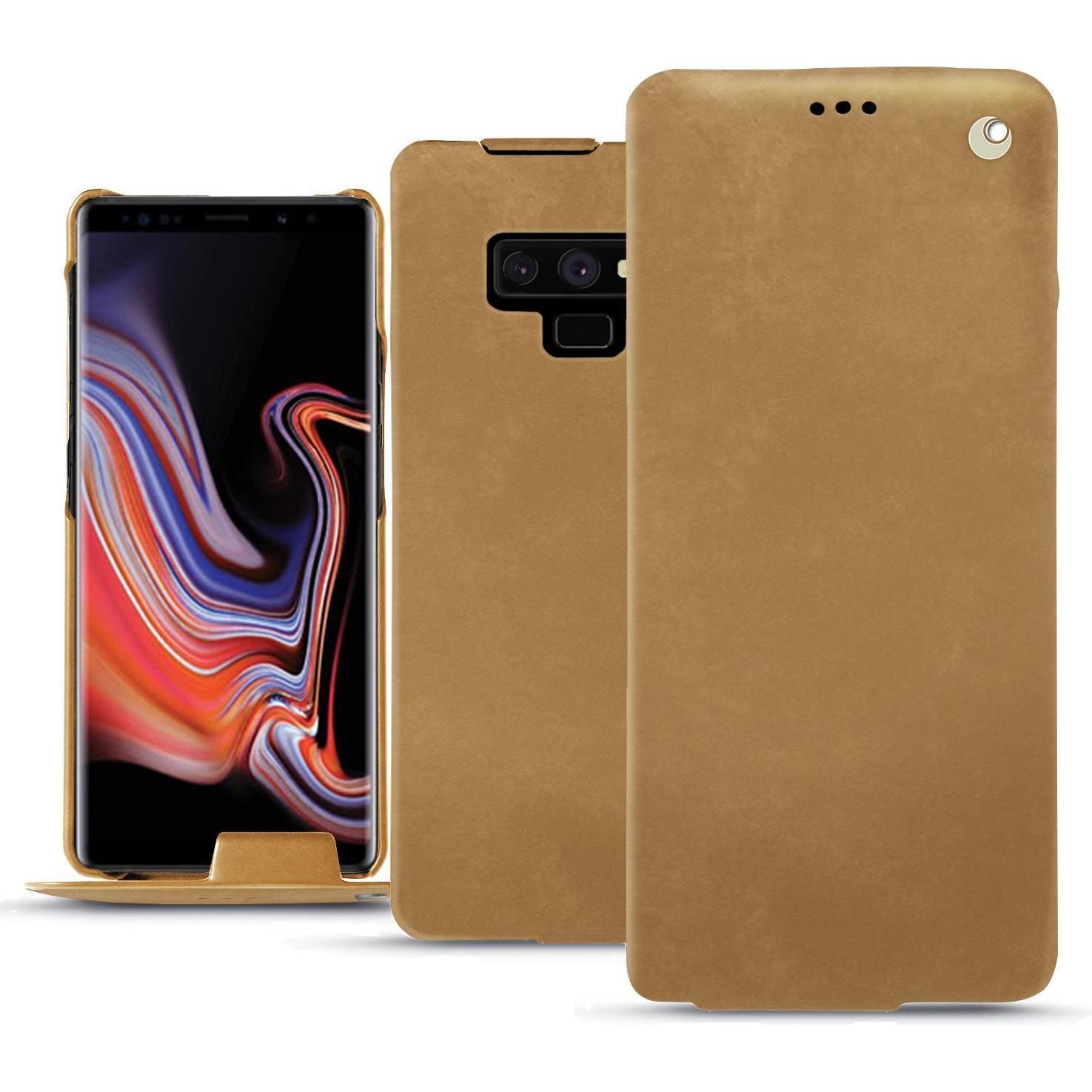 Noreve Lederschutzhülle vertikal (Samsung Galaxy Note 9), Smartphone Hülle, Braun