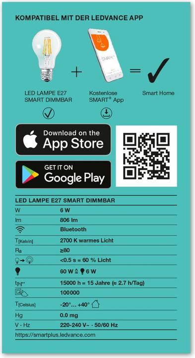 Energie-Label Ledvance Volkslicht (E27, 806 lm, 1x)