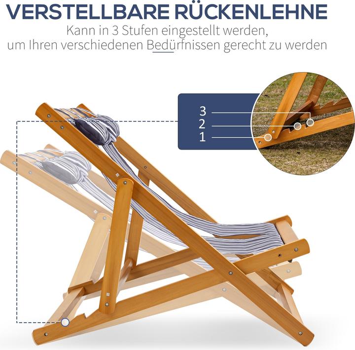 Produktbild Outsunny Liege mit Kopfstütze (108 cm)