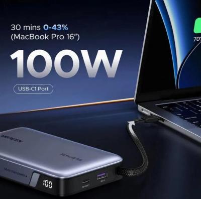 Image du produit Ugreen PB551 20.000mAh 145W Powerbank Built-in Cable 2x USB-C (20000 mAh, 145 W)