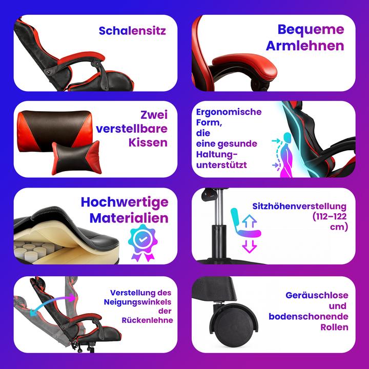 Actual product image Extralink Gaming chair | office rotating bucket black and red G-522