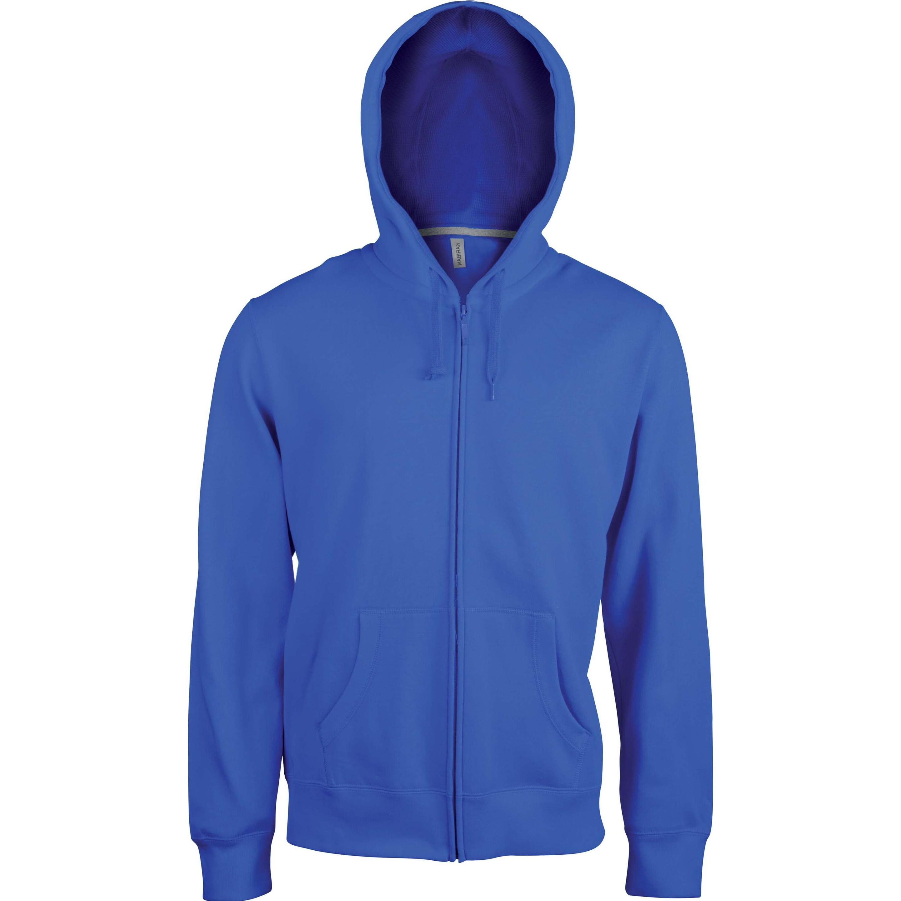 Kariban, Herren, Pullover, Kapuzenpullover und Reissverschluss, Blau, (L)