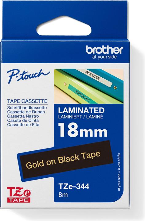 Produktbild Brother Tze-344 (1.80 cm, Gold, Schwarz)