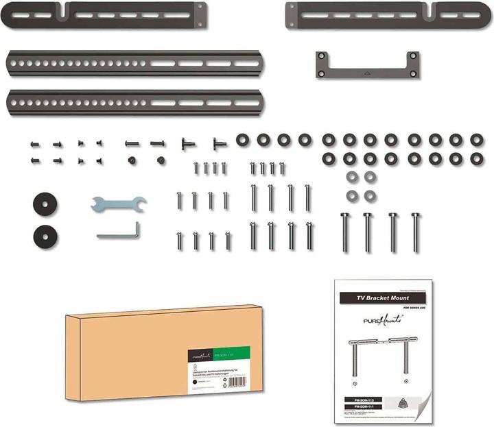 Immagine prodotto Purelink Supporto combinato per diffusori PureMounts® per Sonos® Arc e supporti per TV, nero (1 pz.)