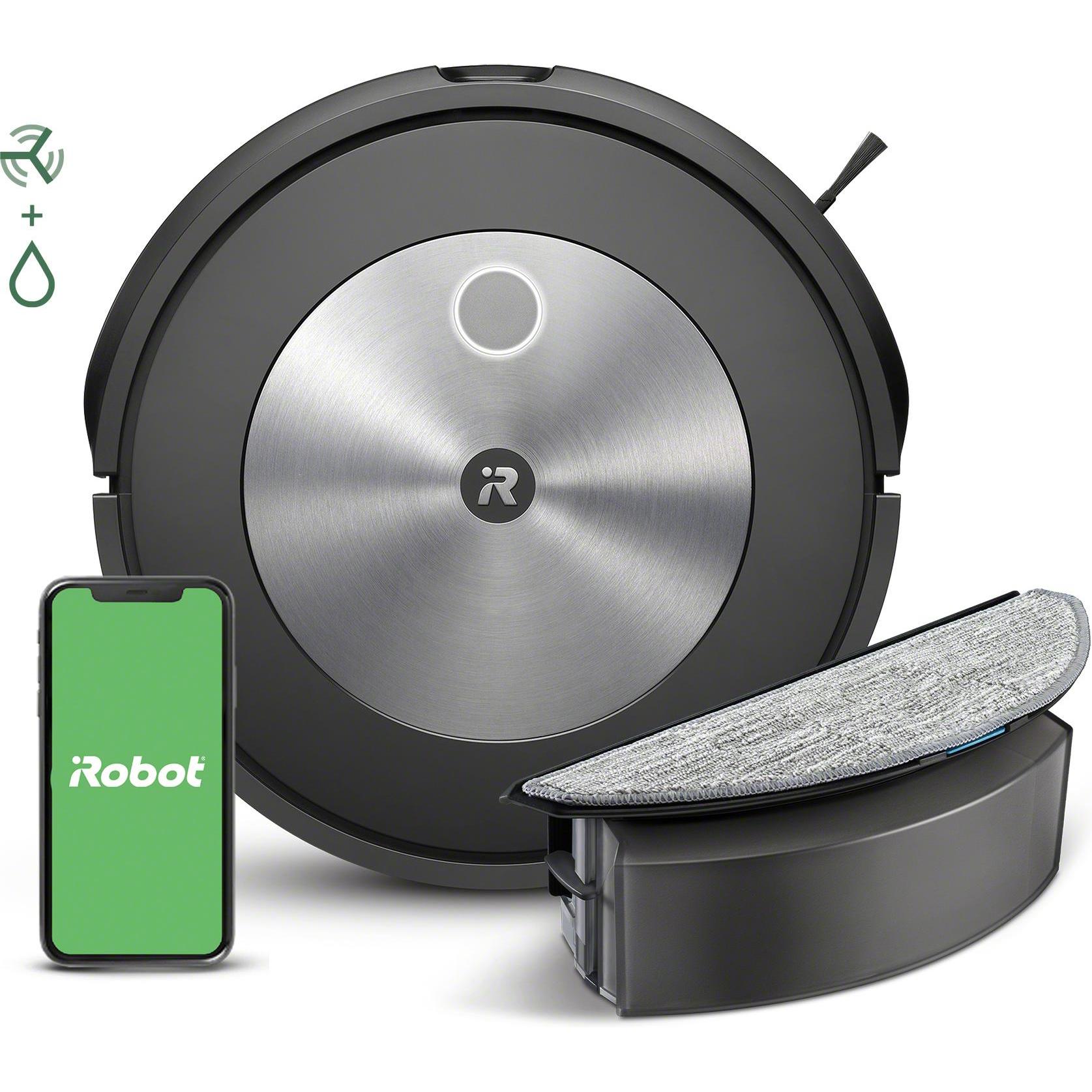iRobot Roomba Combo j5, Staubsauger Roboter, Schwarz, Grau