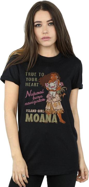 Actual product image Disney Womens/Ladies Moana Natural Born Navigator Cotton Boyfriend T-Shirt (XXL)
