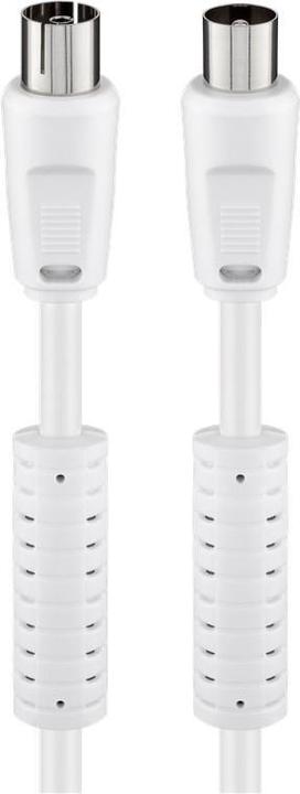 Image du produit Goobay câble de raccordement d'antenne, 100% blindé, ferrite, blanc, 10 m (80 dB, Câble d'antenne)