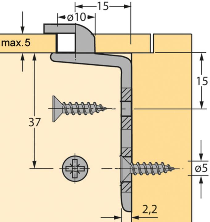 Produktbild Hettich Rückwandverbinder RV 1 Zinkdruckguss vernickelt (1 Stk.)