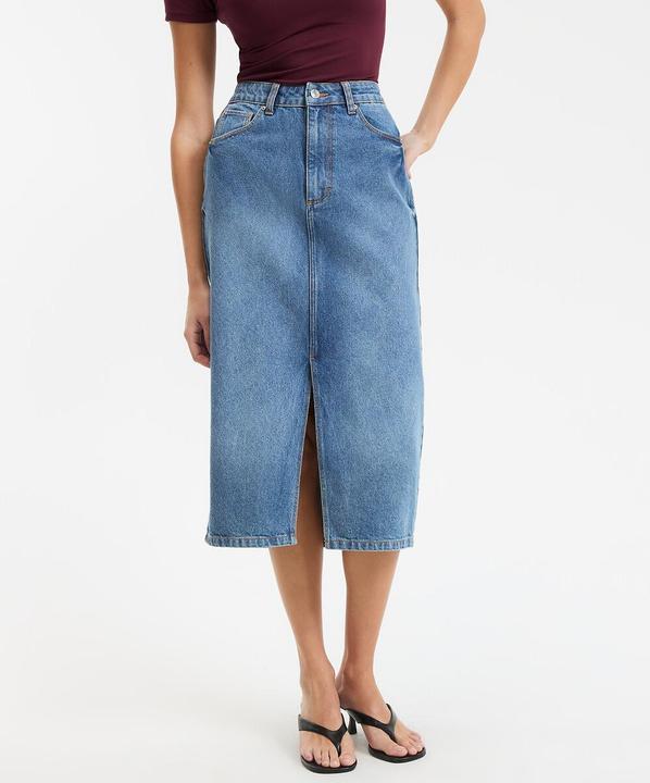 Produktbild La Redoute Collections Gerader Midirock aus Denim (36)