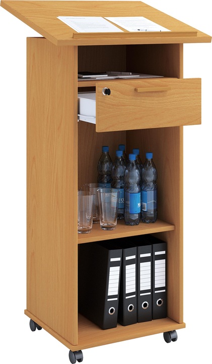 Produktbild VCM Stehpult Rednerpult Meeta mit Rollen (60 x 50 x 120 cm)
