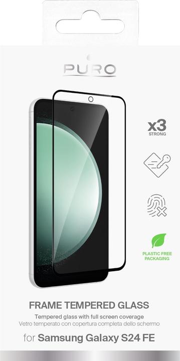 Actual product image Puro Frame Full Glue Tempered Glass for Samsung Galaxy S24 FE (1 pcs., Samsung Galaxy S24 FE)