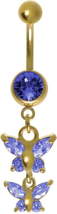 Image du produit Bijouteria Piercing nombril (Zircone, Revêtement PVD (couleur or), Acier chirurgical 316L)