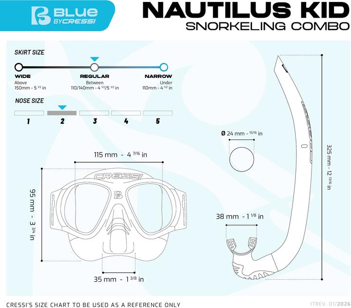 Immagine prodotto Cressi Snorkel Combo Nautilus