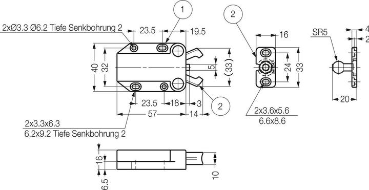 Productafbeelding LAMP® MC-37F knevelslot, 78 Newton, wit kunststof