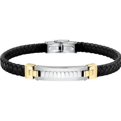 Morellato, Armschmuck, Elegant leather bracelet with steel decoration Moody SQH32 (M)