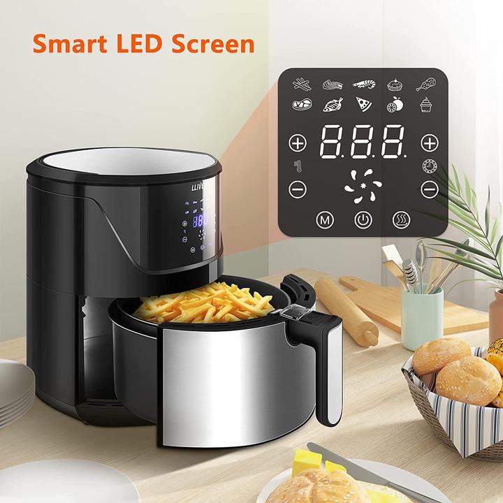 Immagine prodotto Llivekit Friggitrice ad aria calda XXL 5L, nero e argento
