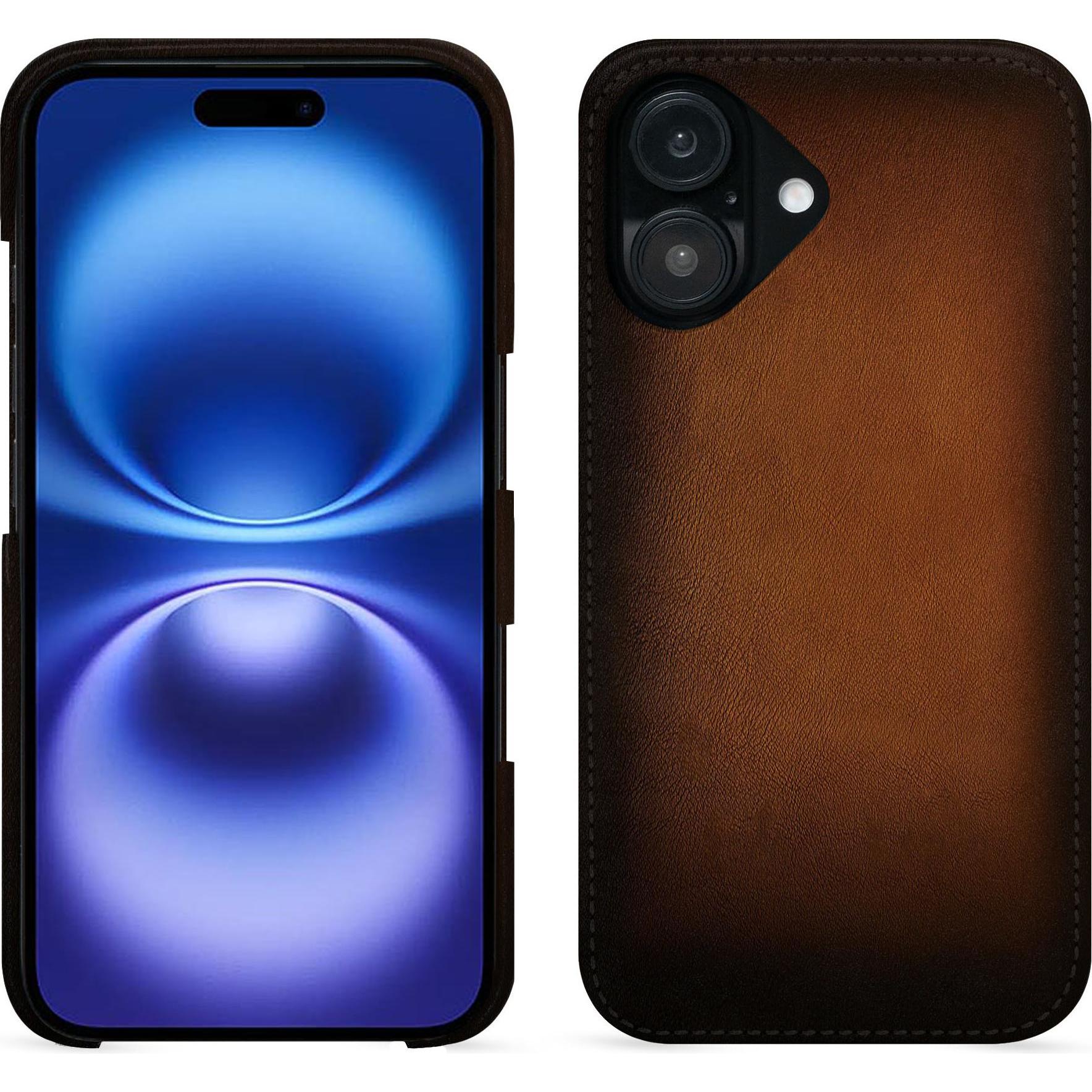 Noreve Lederschutzhülle (Apple iPhone 16), Smartphone Hülle, Braun