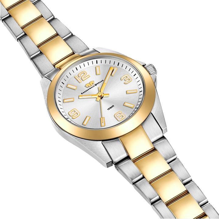 Image du produit Montre à quartz pour femme Majestia en acier inoxydable argent/or jaune - 32448 (Montre analogique, 37.50 mm)