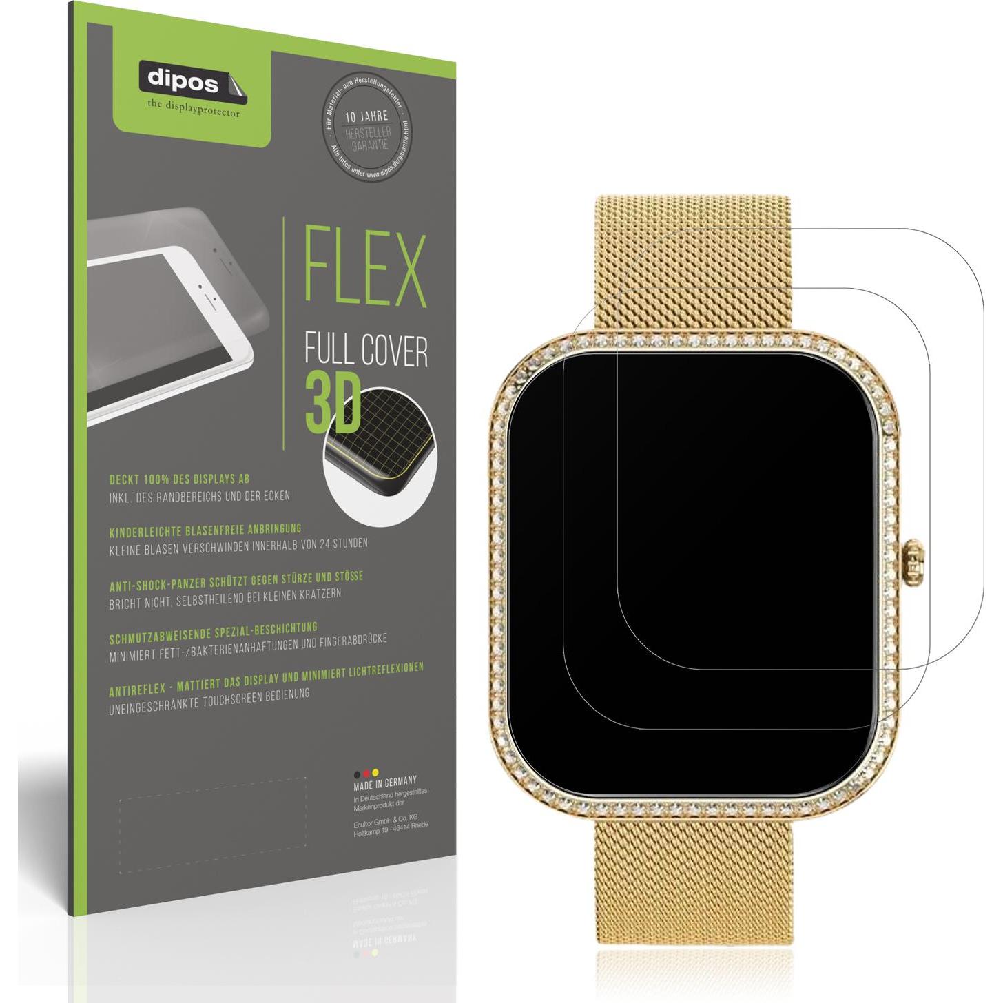Dipos Full Cover Schutzfolie Matt, Smartwatch Schutzfolie, Transparent