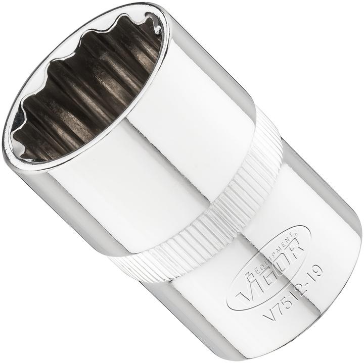 Immagine prodotto Vigor Presa a 12 punti ∙ V7512-19 ∙ Quadrata, cava 12,5 mm (1/2 pollice) ∙ Profilo esterno a 12 punti ∙ (19 mm)