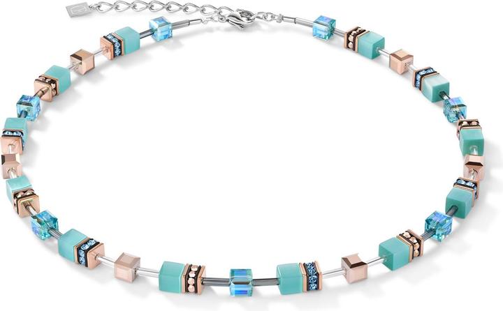 Actual product image Coeur de Lion GeoCube necklace (Stainless steel, Rose gold, 42 cm)