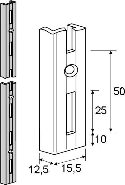 Produktbild Element-System Wandschiene 1-reihig 1 Stk.