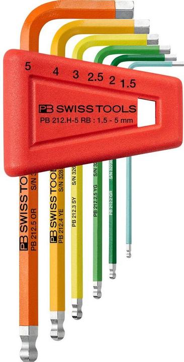 Actual product image PB Swiss Tools Hexagon angle pin spanner set