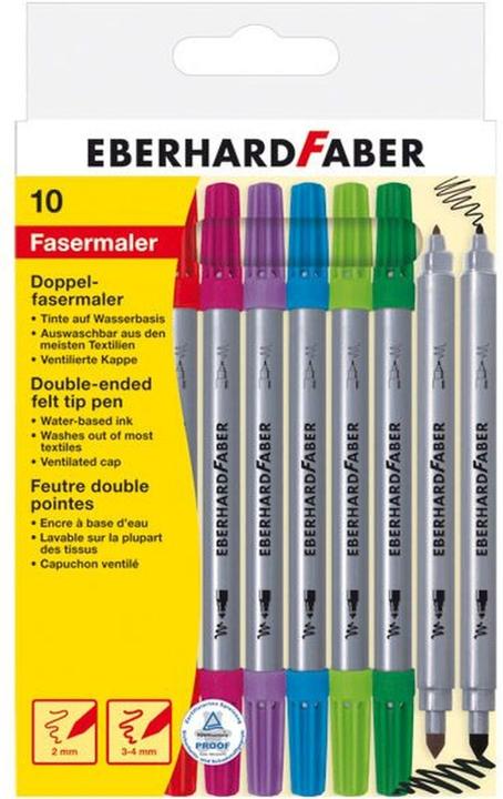 Image du produit EberhardFaber Stylos à pointe en fibre double, boîte en carton de 10 pièces (10x)