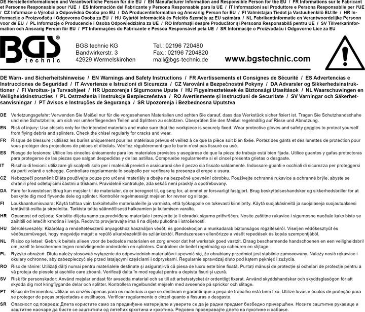 Actual product image BGS Body Cutting Chisel angled 15°