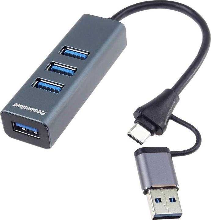 Actual product image PremiumCord Hub 5G SuperSpeed, USB-C a USB-A na 4x USB-A 3.2 Gen 1 (USB-A, USB-C, 4 ports)