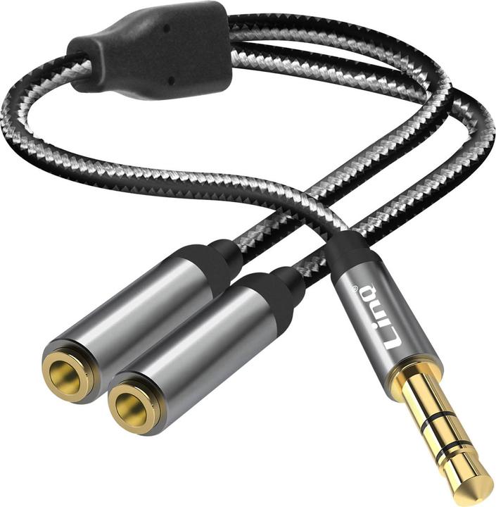 Immagine prodotto LinQ Connettore jack da 3,5 mm maschio a 2x connettore jack da 3,5 mm femmina (Jack da 3.5mm, Jack da 3.5mm)