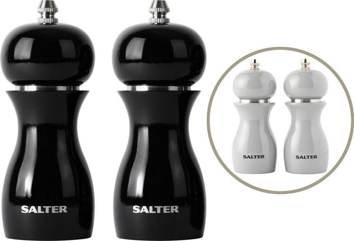 Actual product image Salter 7613 BKXRA Gloss Salt and Pepper Mills Black (Pepper, Salt, Various spices)