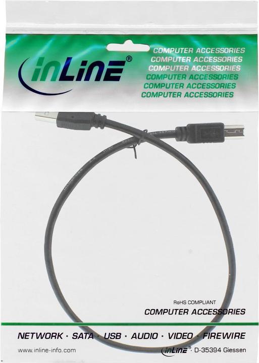 Actual product image InLine USB A - USB B (0.30 m, USB 2.0)