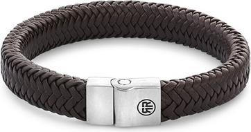 Produktbild Rebel Rose - Brown leather bracelet Herringbone Brown Matt RR-M0022-S - Dimension: 19 cm - L (19 cm, Leder)