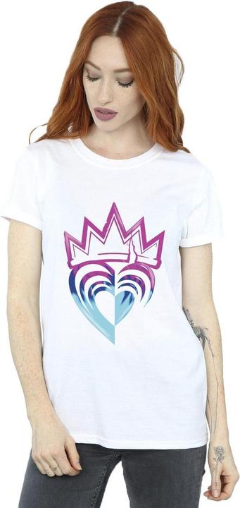 Actual product image Disney Womens/Ladies Descendants Pink Crown Cotton Boyfriend T-Shirt (XL)