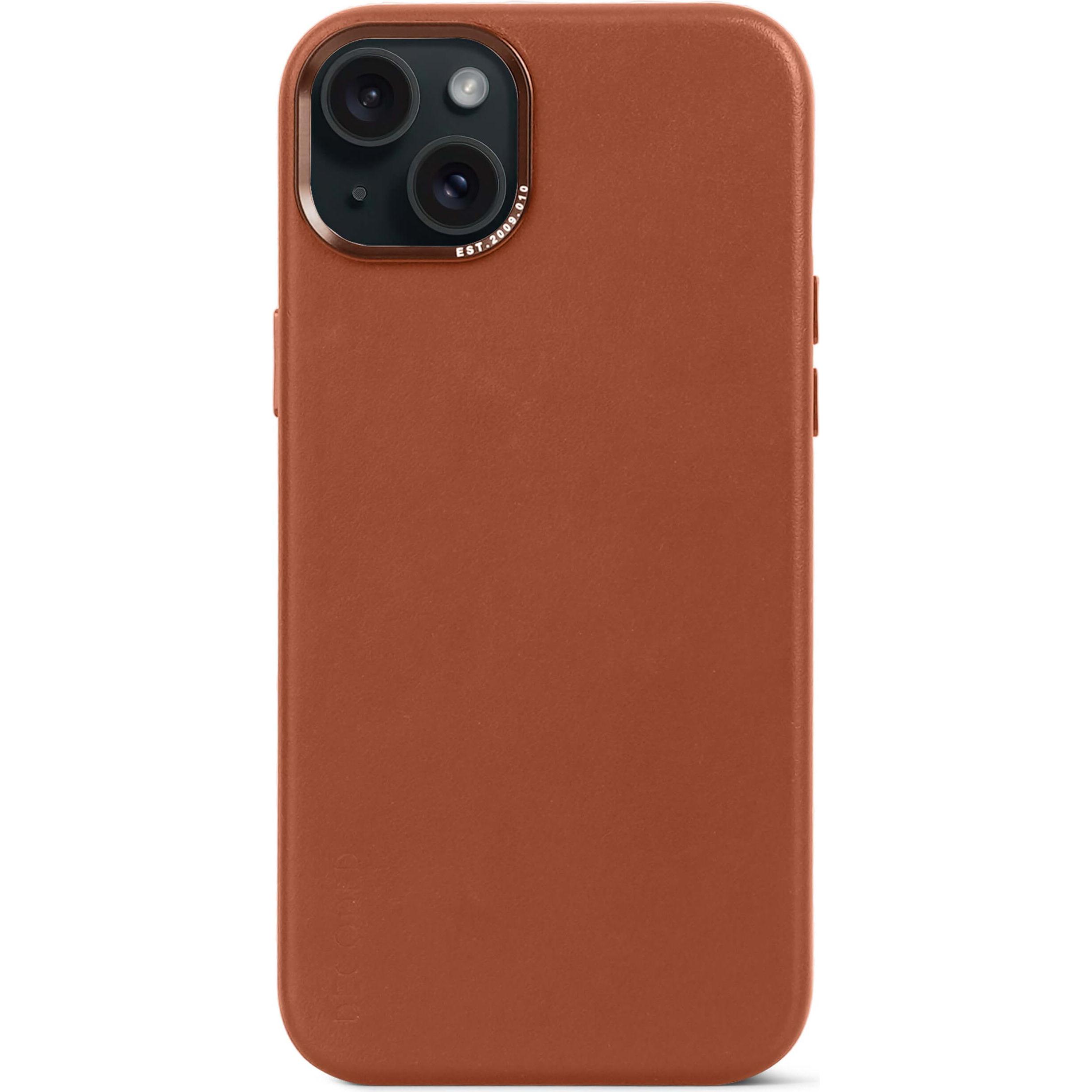 Decoded Backcover in pelle per iPhone 15 Plus Tan (Apple iPhone 15 Plus), Cover smartphone, Marrone