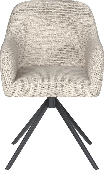 Image du produit White Label Living Chair Otis Off-White Metal Swivel
