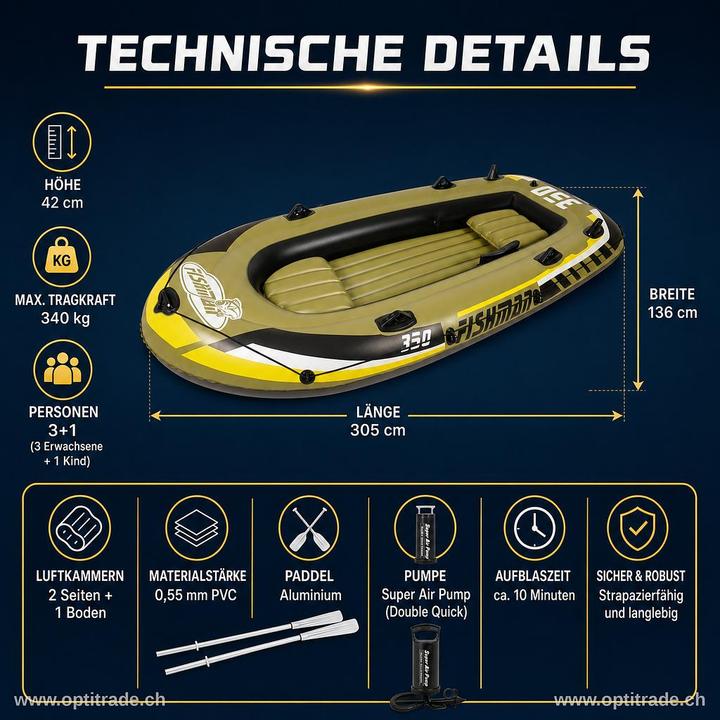Produktbild Jilong Schlauchboot Fishman 350 (305 cm, 3 Personen)