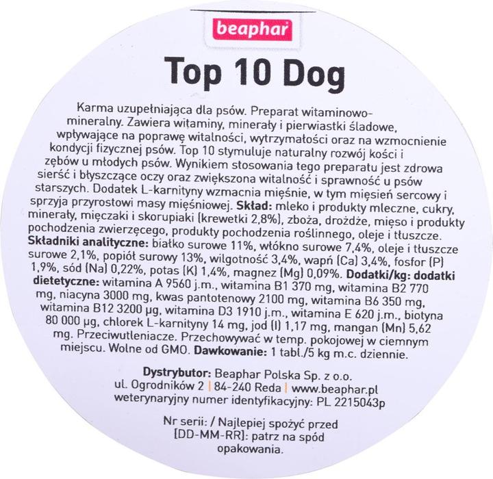 Actual product image beaphar Top-10 180tbl., general vitamins for dogs (Senior, 180 pcs., 250 g)