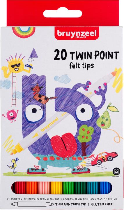 Produktbild Bruynzeel Filzstifte Twin Point 20St 5+ (20x)