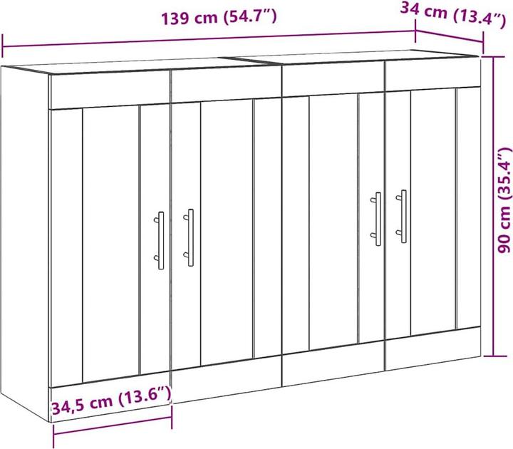 Actual product image VidaXL Buffet (69.5 x 34 x 90 cm)