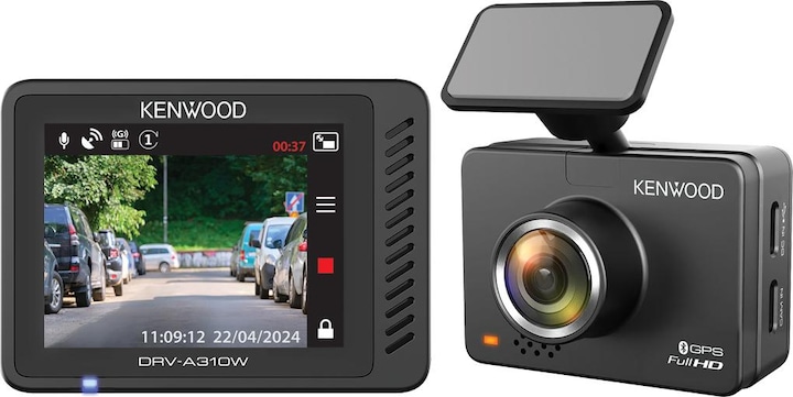 Immagine prodotto Kenwood DRV-A310W DashCam FHD 12/24V/GPS/WiFi/App (Ricevitore GPS, WiFi, Display integrato, Accelerometro, Microfono incorporato, Full HD)