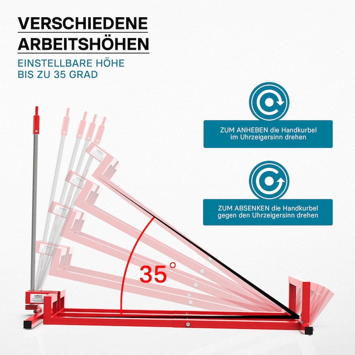 Produktbild Wiltec Hebevorrichtung Aufsitzmäher 250kg inkl. Adapter Reinigungshilfe Rasentraktor (Rasentraktor, Gartenmaschinen Aufsatz)