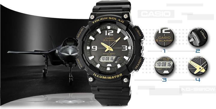 Actual product image Casio SOLAR AQ-S810W-1BVDF Herrenuhr